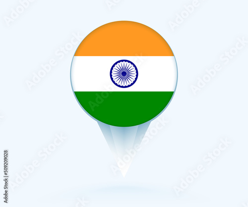 Map pointer with flag of India. Free Download Map pointer with flag of India. - GFXLoad