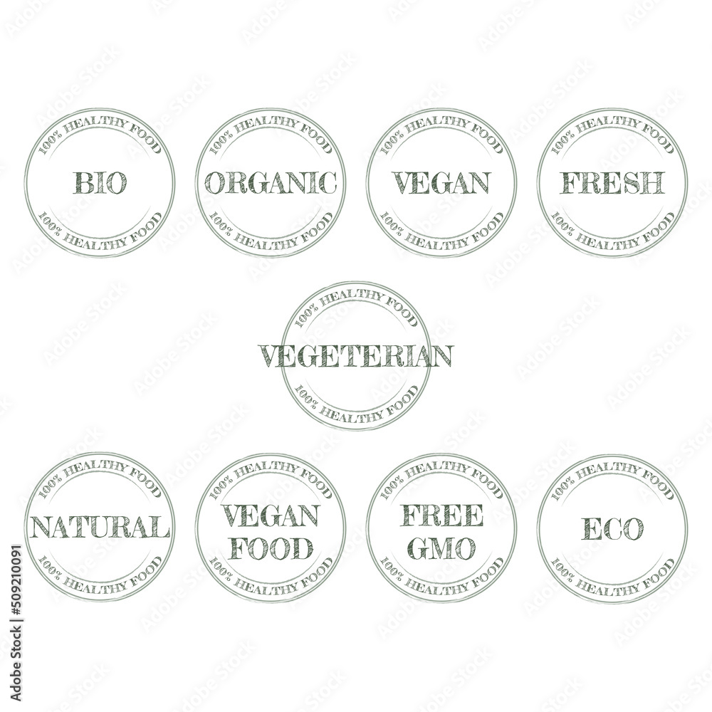 Eco bio organic and natural product sticker label badge and logo ecology icon Eco bio organic and natural product sticker label badge and logo ecology icon