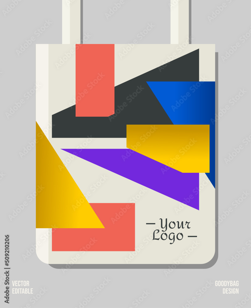 Creative geometric packaging print design, applied for business, pattern craft like tote bag and shopping bags, home industry gift bag production.