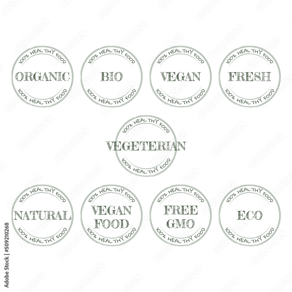 Eco bio organic and natural product sticker label badge and logo ecology icon Eco bio organic and natural product sticker label badge and logo ecology icon
