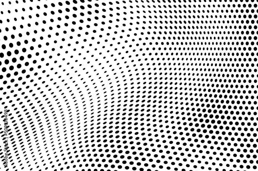 Abstract black and white halftone texture