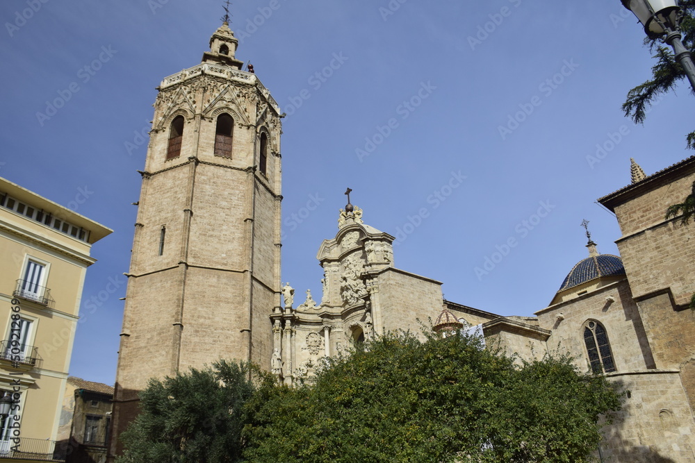 Valencia, Spain - 11 november 2019: Valencia Church Tower