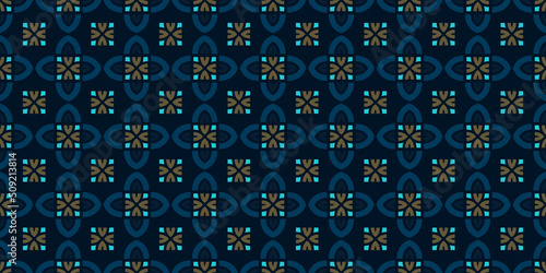 Arabesque pattern damask medallion abstract line shape geometric motif continuous background. Oriental style modern lux fabric design textile swatch ladies dress, man shirt all over print block.