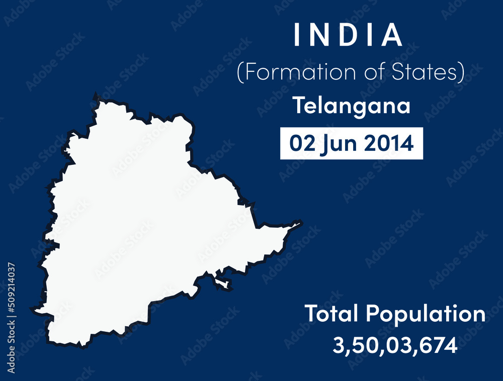 Telangana State Location, Formation And Population In India Stock ...