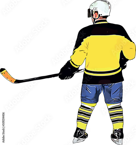 Color vector image of the player of the hockey team