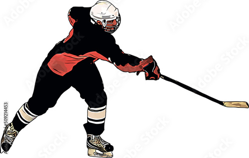 Color vector image of the player of the hockey team