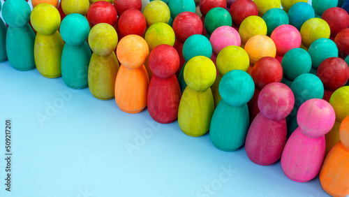 A crowd of colored figures as a symbol of diversity and inclusion. photo