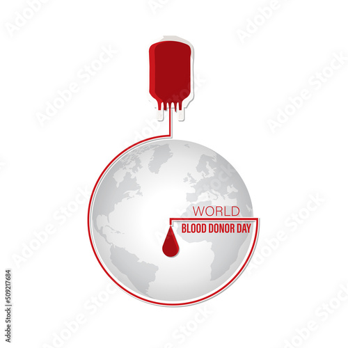 World Blood Donor Day vector background. Awareness poster with red paper cut blood drop.