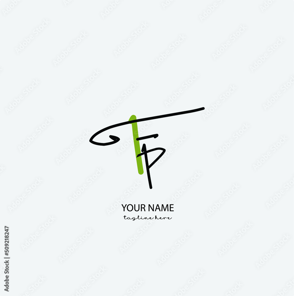 Fp Initial Letter handwriting logo hand drawn template vector Fp Initial Letter handwriting logo hand drawn template vector
