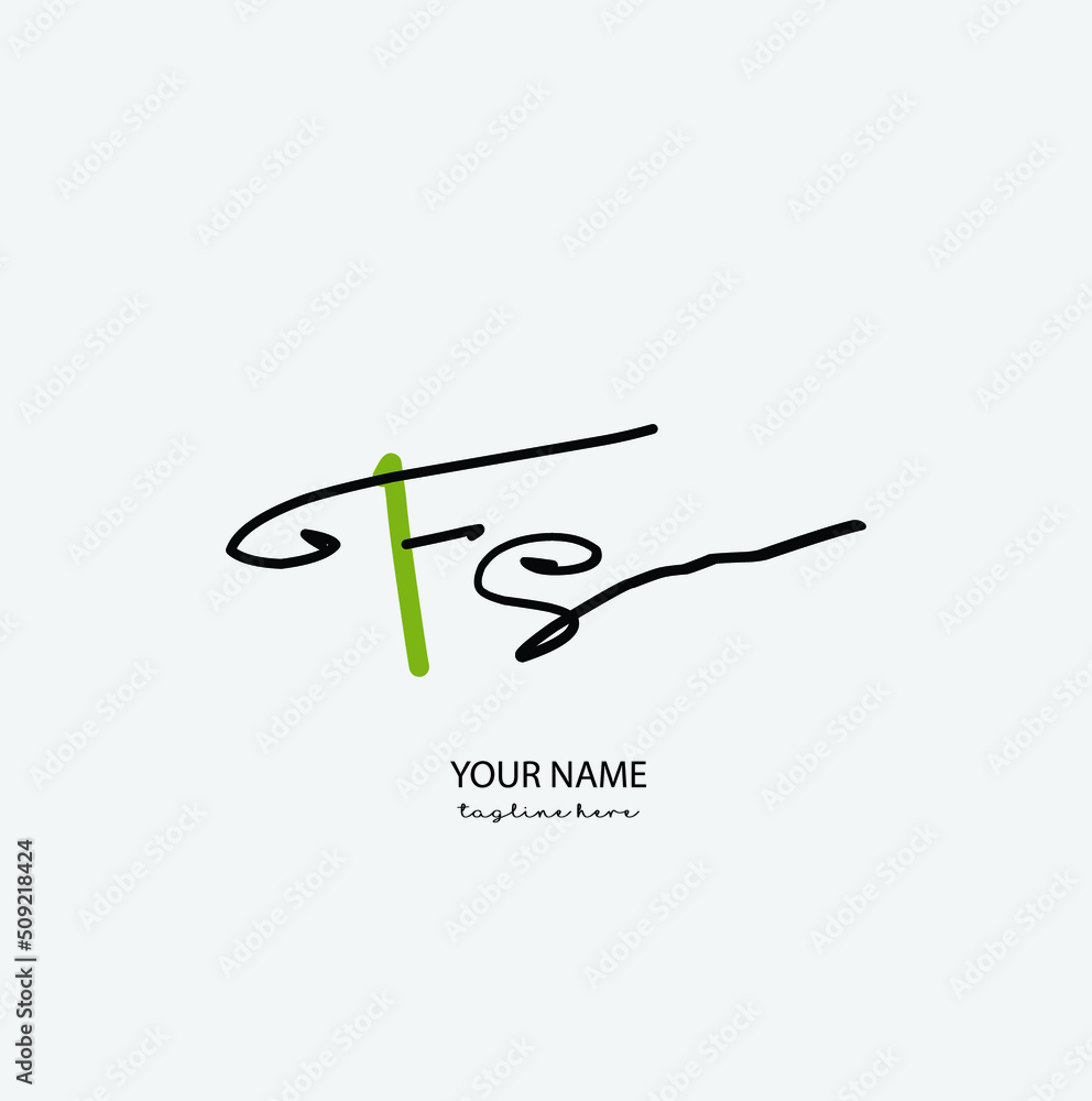 Fototapeta premium FS Initial Letter handwriting logo hand drawn template vector