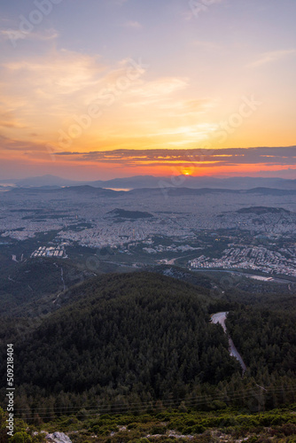 sunset over the mountains