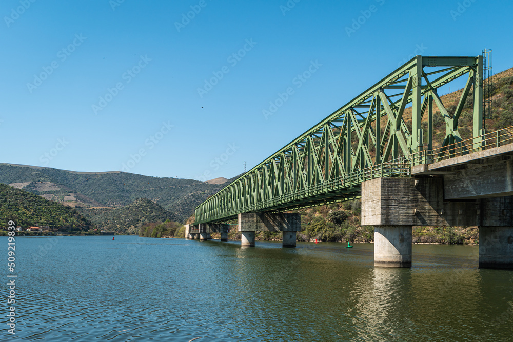 Douro valley view near the Ferradosa bridge at Sao Xisto Located in Vale de Figueira, Sao Joao da Pesqueira Municipality, the village is dominated by a breathtaking landscape.