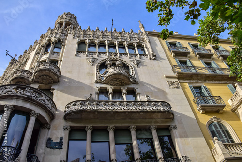 Barcelona, Spain - October 3 2019: Facade of the Casa Batllo house in Barcelona. Barcelona is the capital city of Catalonia photo