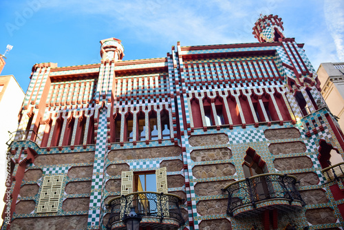 Barcelona, Spain - October 3, 2019: Casa Vicens designed and built by Antonio Gaudi