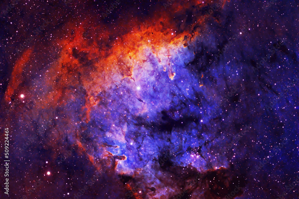 Bright purple nebula. Elements of this image furnished by NASA
