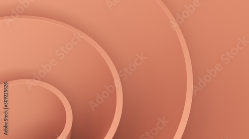 Abstract background with spiral pattern. Terracotta colored 3d illustration
