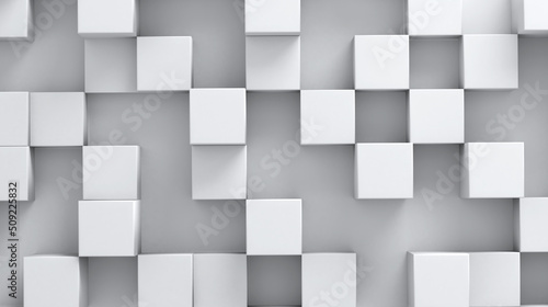 Wallpaper Mural Abstract background with 3d cubes of different height. 3d render illustration Torontodigital.ca