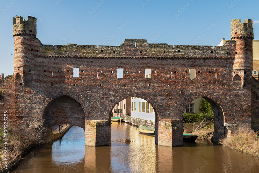 14th century water gate (Berkelpoort) in the dutch city of Zutphen.