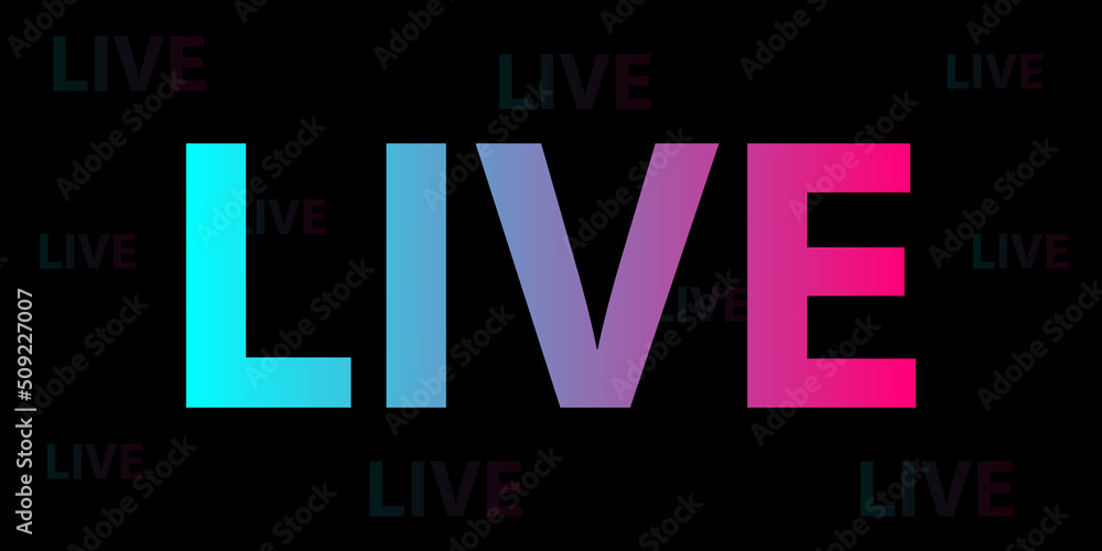 Live. Abstract symbol in the style of a popular social network. Flat style. Vector illustration Live. Abstract symbol in the style of a popular social network. Flat style. Vector illustration