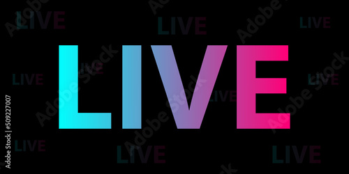 Live. Abstract symbol in the style of a popular social network. Flat style.  Vector illustration