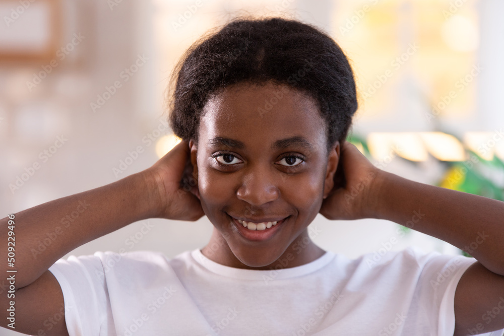 Portrait of a smiling african american woman. Portrait of a smiling african american woman.