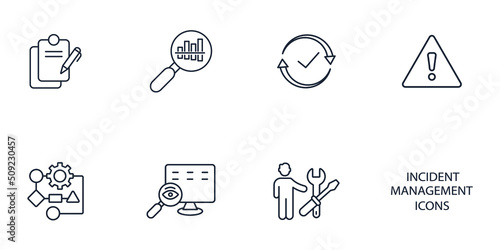 Incident Management icons set . Incident Management pack symbol vector elements for infographic web photo