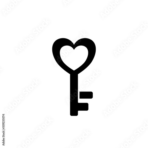 klucz z sercem ikona