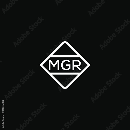 MGR 3 letter design for logo and icon.MGR monogram logo.vector illustration with black background.	 photo