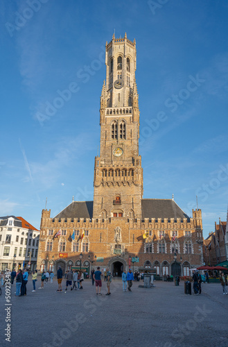 Bruges Belgium - The Belfry of Bruges located in the Market Square 