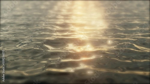 Close up. Seamless loop video. Shiny reflections of the sun in the water.