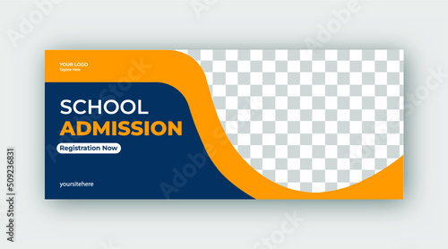 School admission web banner post or social  media banner  design