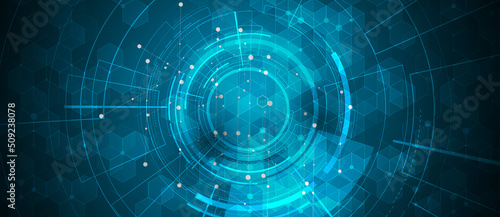 Technology data background, idea of global business solution