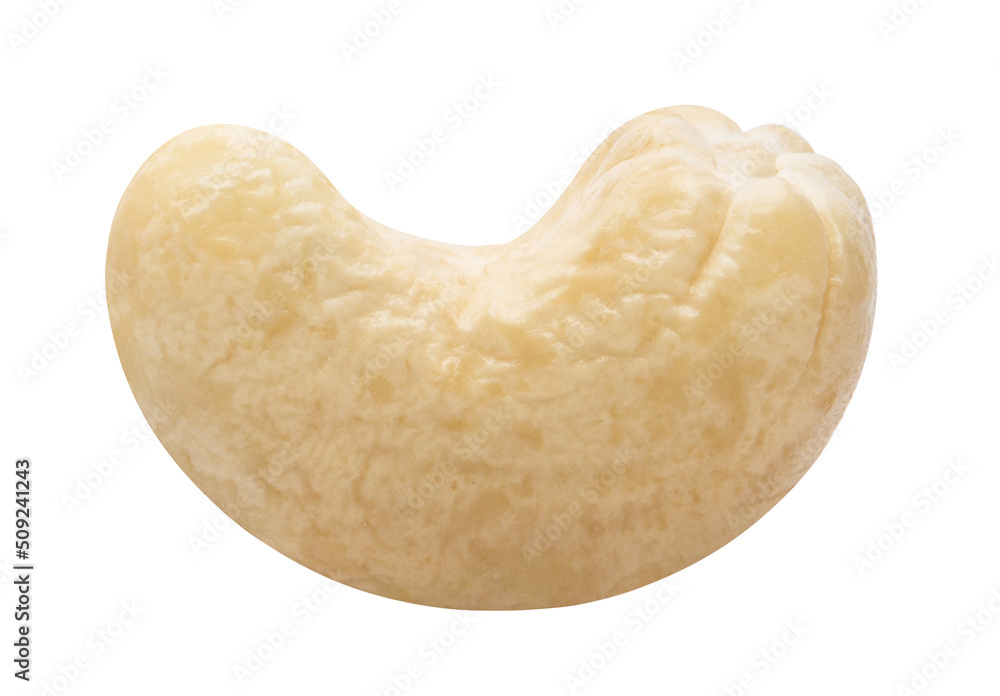 Single cashew nut, isolated on white background Single cashew nut, isolated on white background