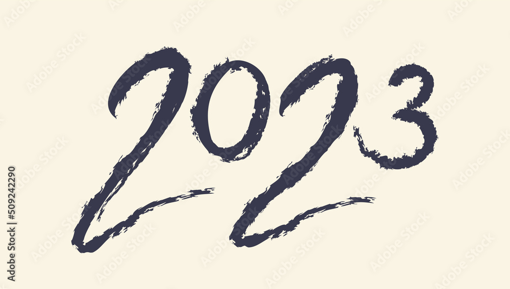 Vector caligraphy of 2023 like symbol new year. Happy new year 2023. Vector caligraphy of 2023 like symbol new year. Happy new year 2023.