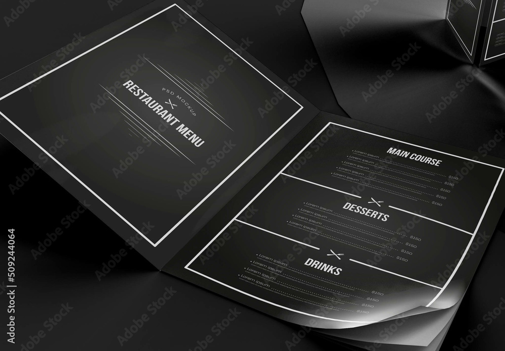 Restaurante Food Menu Mockup Stock Template | Adobe Stock