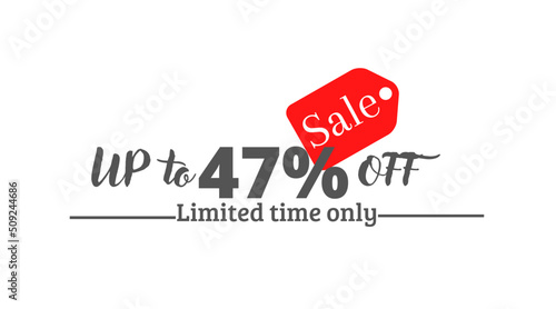 47% off sale, UP tô Online discount with label design 