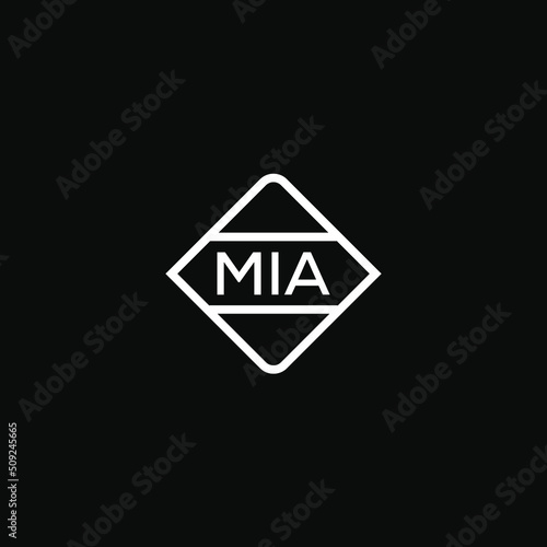 MIA 3 letter design for logo and icon.MIA monogram logo.vector illustration with black background. photo