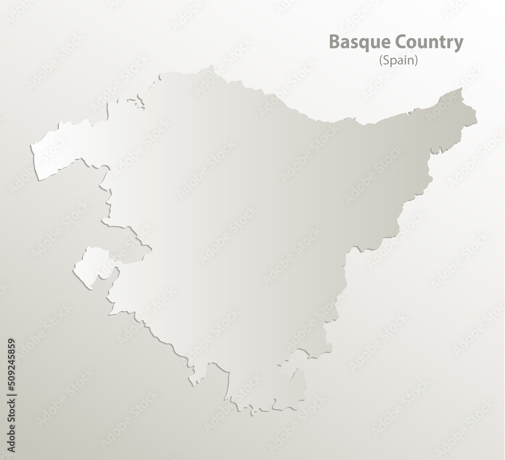 Basque Country map, autonomous community Spain, card paper 3D natura vector