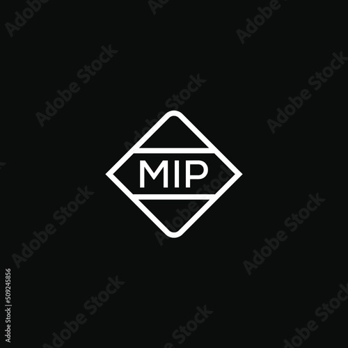 MIP 3 letter design for logo and icon.MIP monogram logo.vector illustration with black background. photo