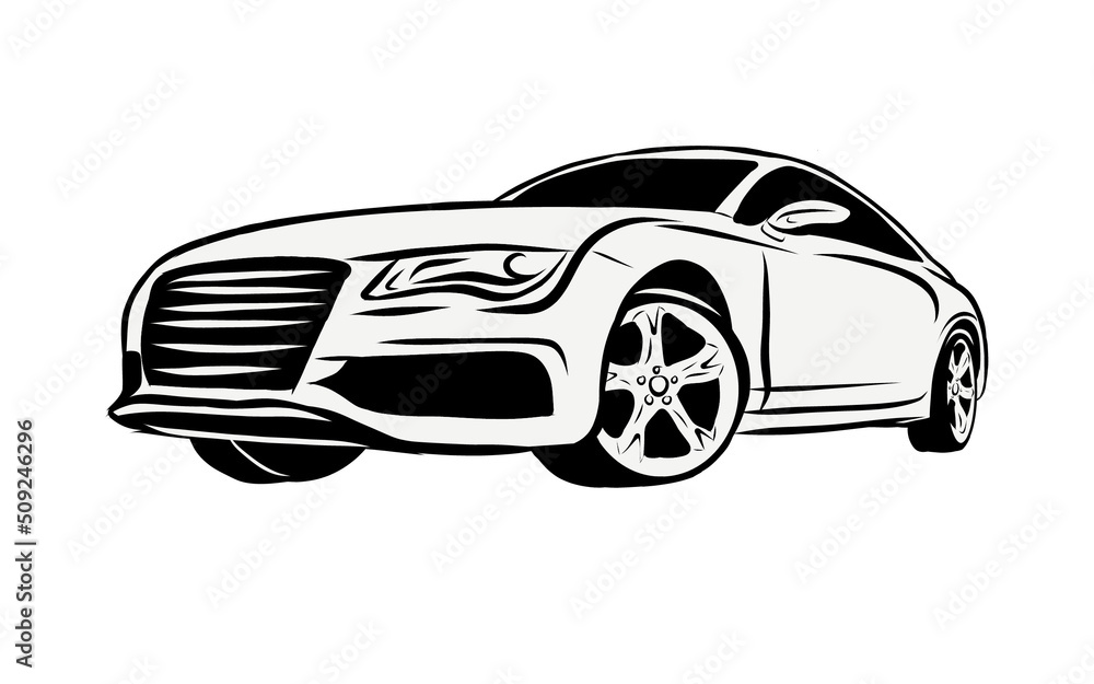 drawing sticker sketch art decor logo steering wheel car transport emblem