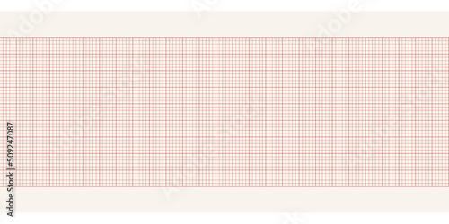 Red blank ekg paper. Seamless pattern blank paper for heart beat rate recording. Millimeter graph vector grid. Medical vector design for hospital page, banner