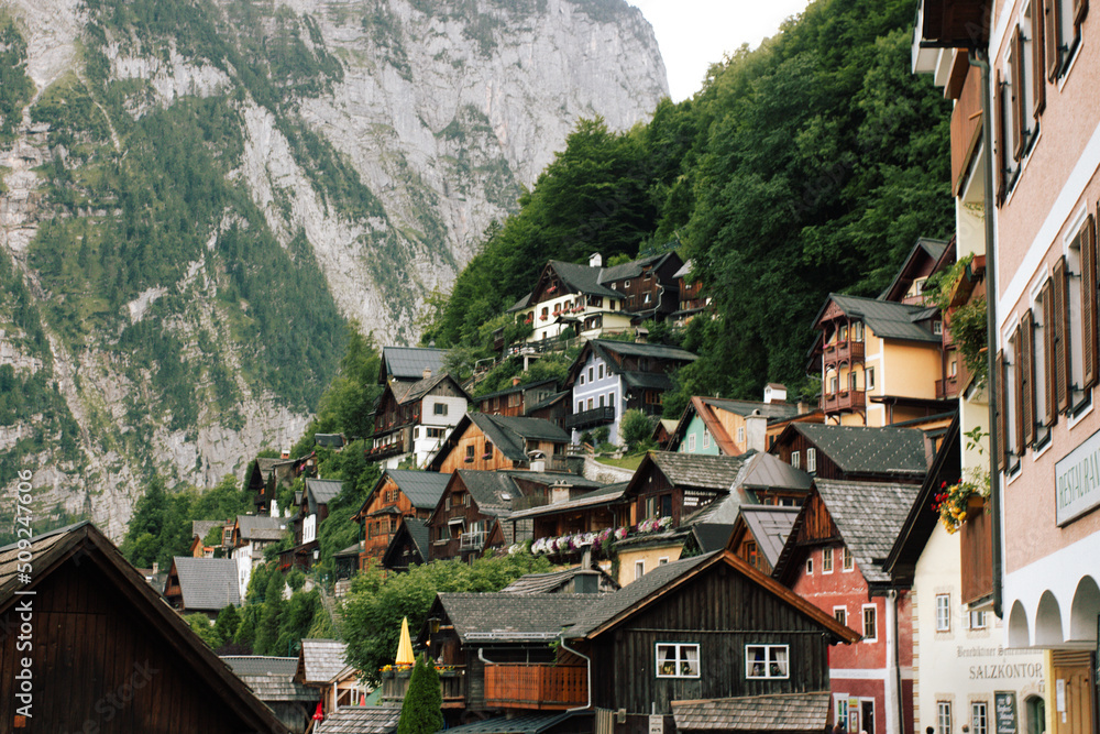 Landscape photograph of houses in Hallstatt Austria
