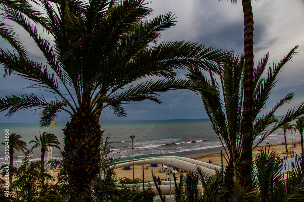  landscape of Alikane seaside landscape on a cloudy day