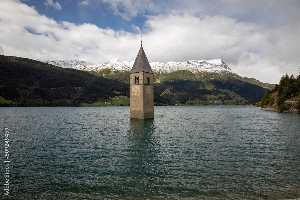 Reschensee - Tower in the Lake