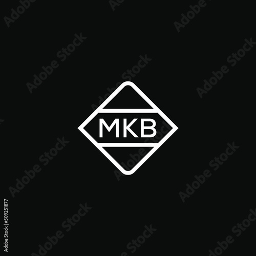 MKB 3 letter design for logo and icon.MKB monogram logo.vector illustration with black background. photo