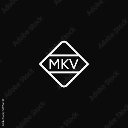 MKV 3 letter design for logo and icon.MKV monogram logo.vector illustration with black background. photo