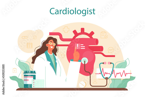 Cardiologist concept. Idea of heart medical diagnostic and treatment.