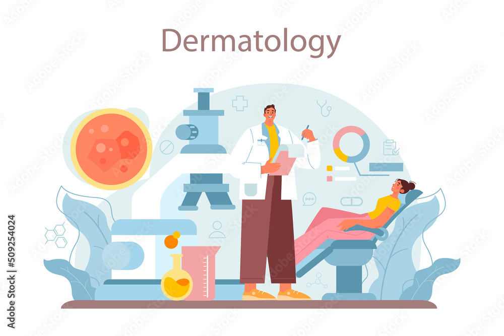 Fototapeta premium Dermatologist concept. Dermatology, skin care specialist. Face or body