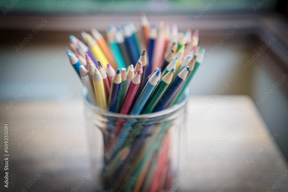 colored pencils in jar colored pencils in jar
