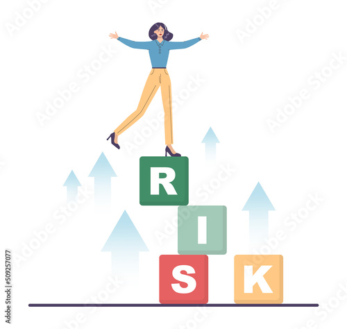 Business or life risk concept. Challenge, danger or difficulty to overcome.